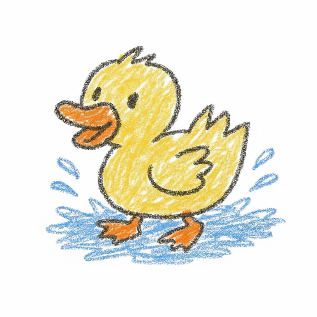 Desenho de um pato fofo para colorir