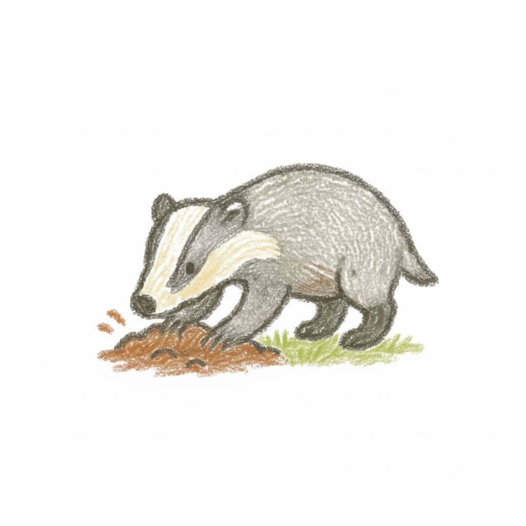Cute badger coloring page