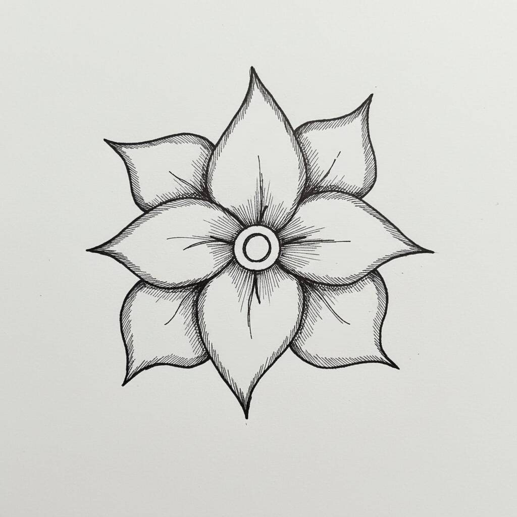 Desenho de uma flor de lótus para colorir