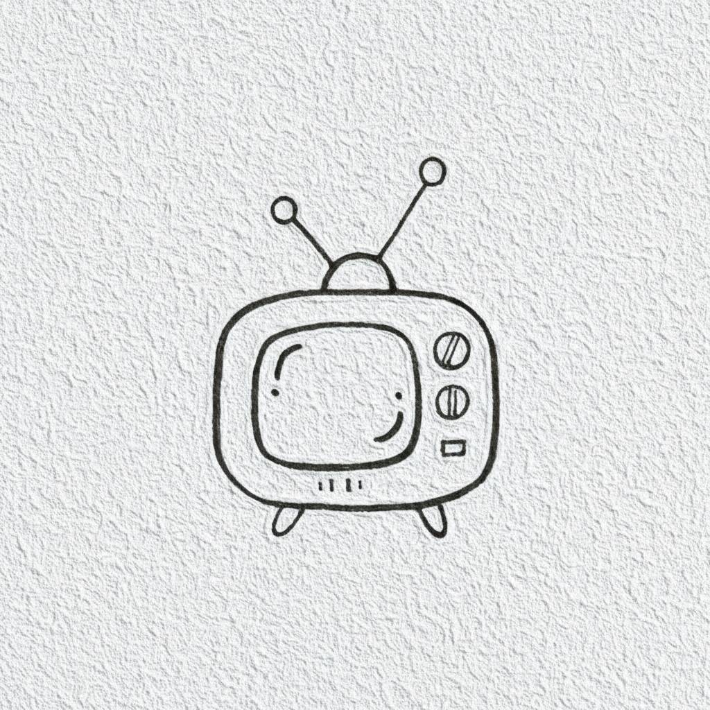 Desenho de uma televisão vintage divertida para colorir