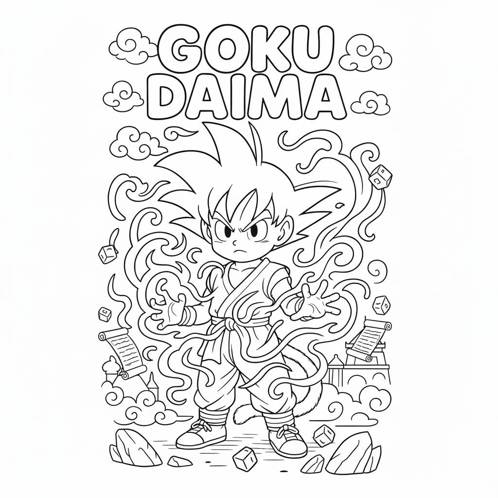 Desenho do Goku Daima para colorir