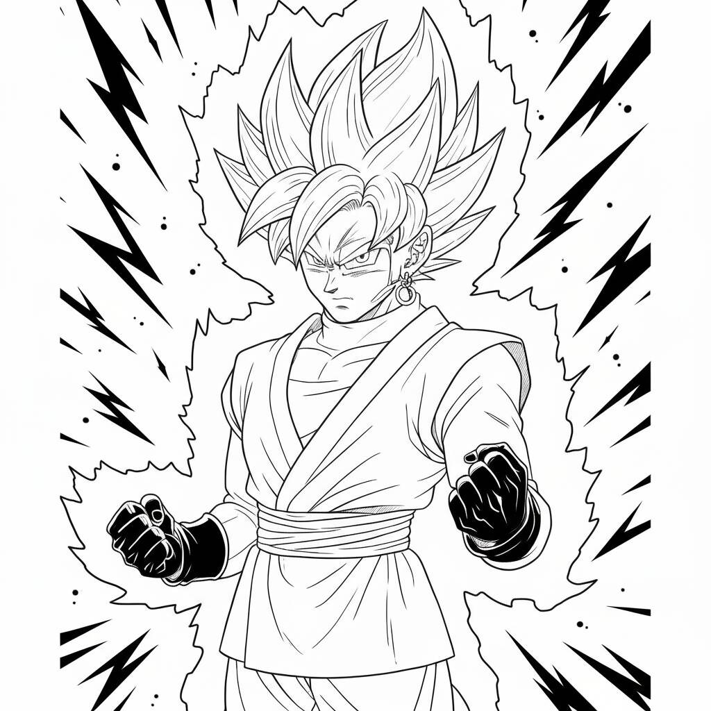 Desenho do Goku Super Saiyajin para colorir