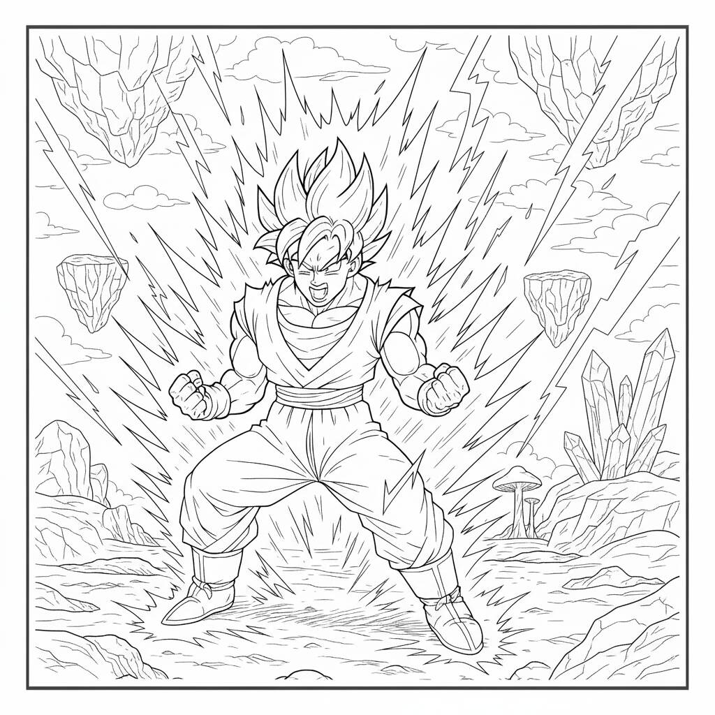 Desenho do Goku Super Saiyajin para colorir