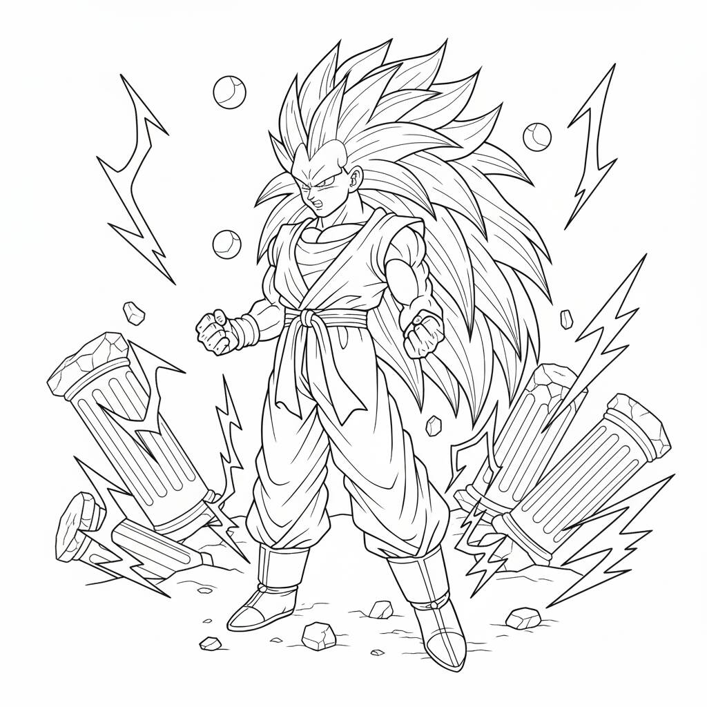 Dibujo de Goku Super Saiyajin para colorear
