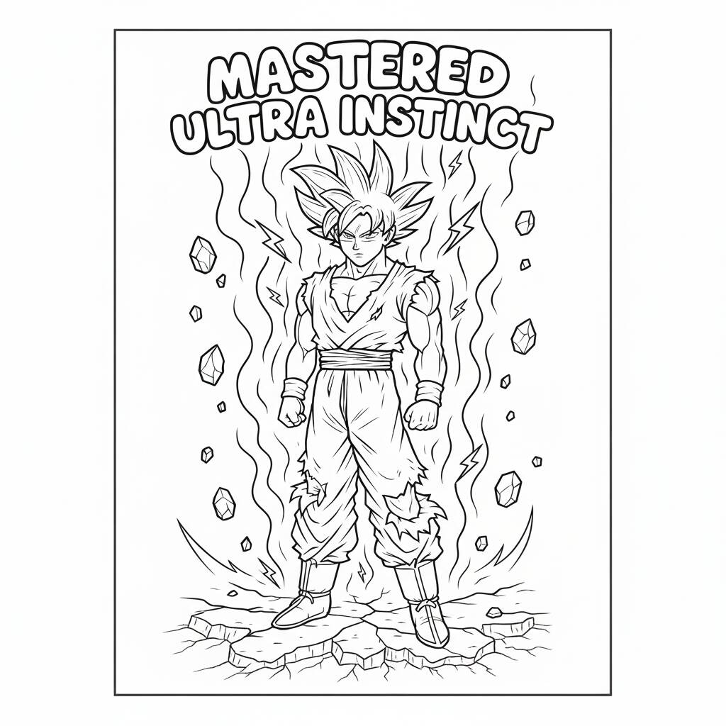 Desenho do Goku Ultra Instinct para colorir