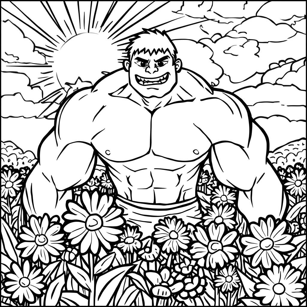 Hulk and Spring Coloring Page