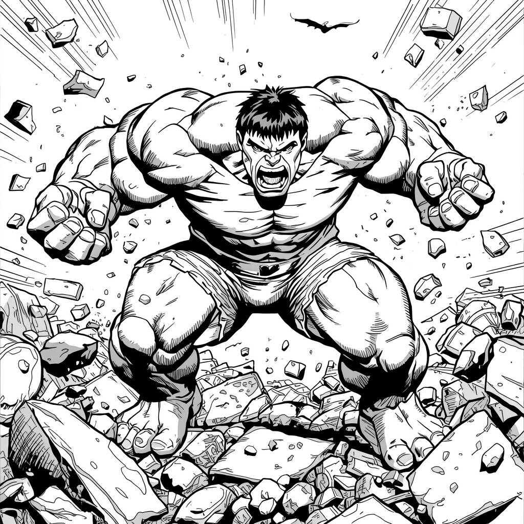 Desenho do Hulk para Colorir