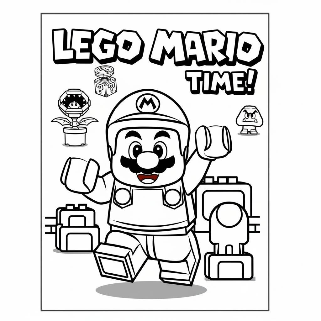 LEGO Mario coloring page