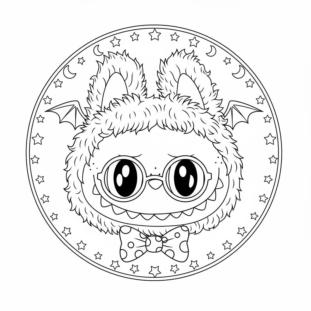 Desenho do Labubu fofinho para colorir
