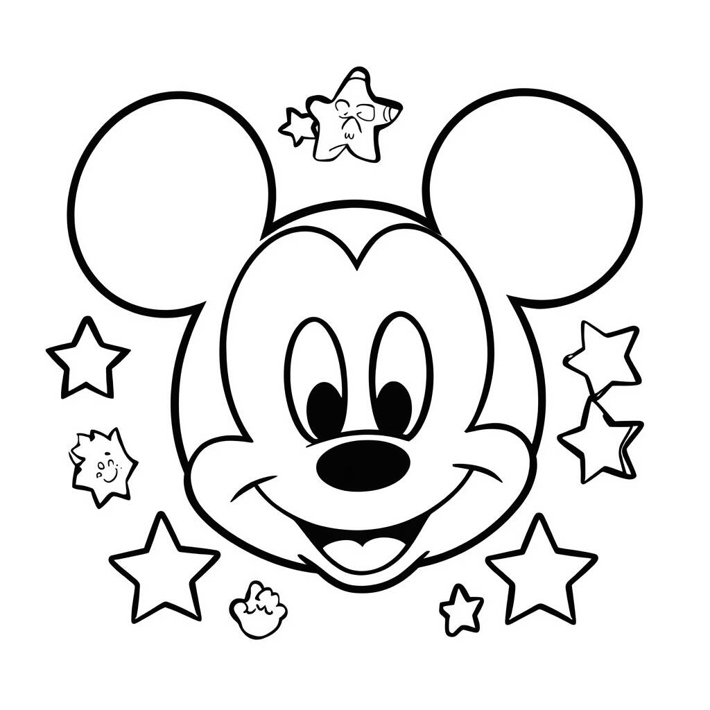 Desenho do Mickey Mouse Kawaii para Colorir