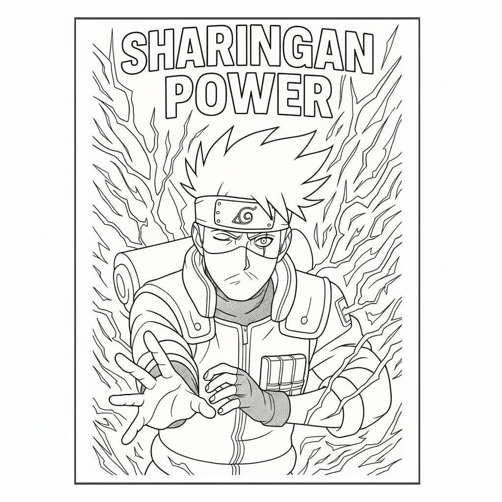 Desenho do Naruto usando o Sharingan para colorir