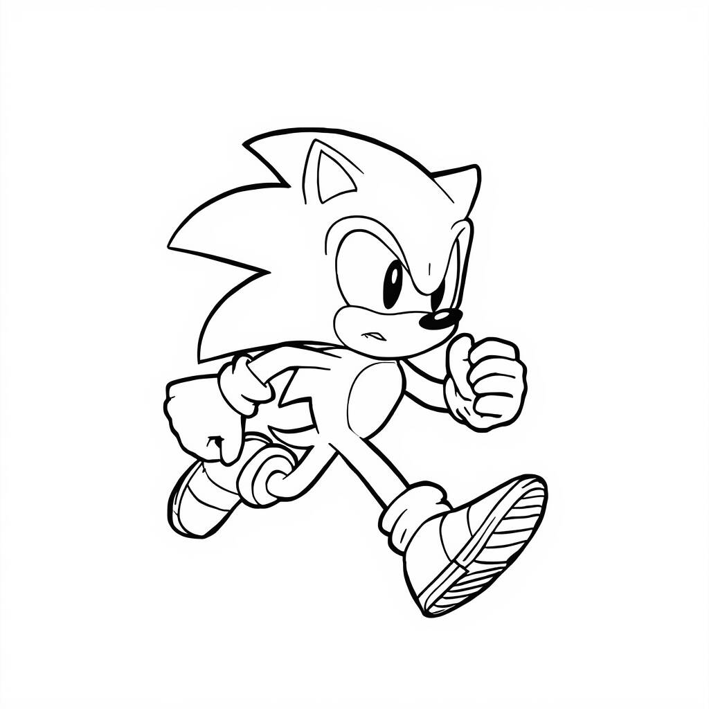 Desenho do Sonic para Colorir Estilo Simples