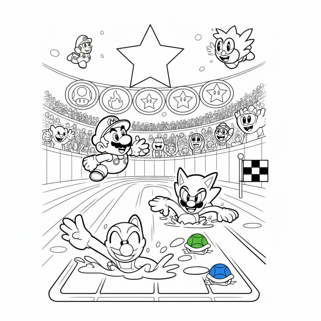 Desenho do Super Mario correndo para colorir