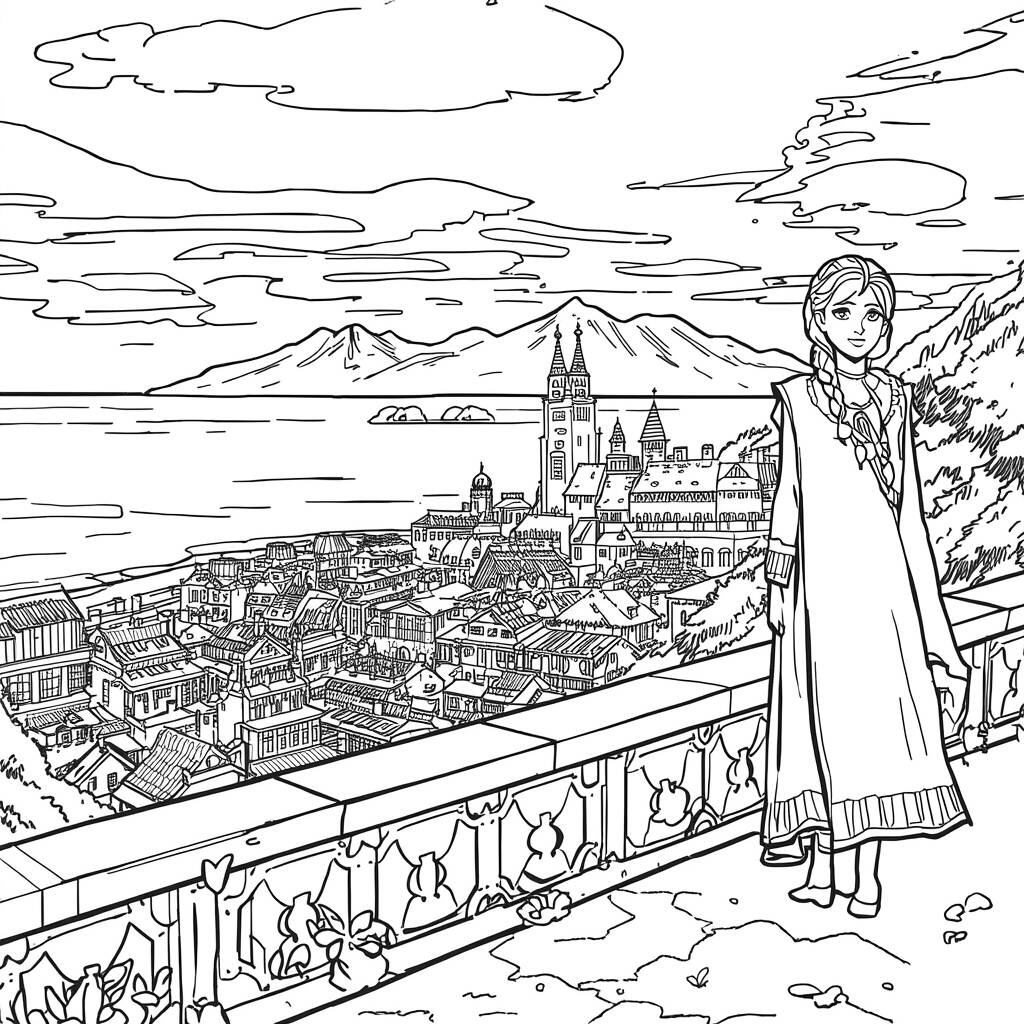 Desenho do reino de Arendelle para Colorir