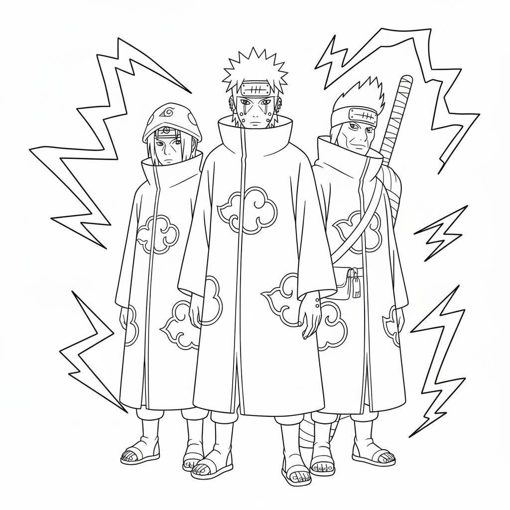Desenho dos personagens de Naruto para colorir