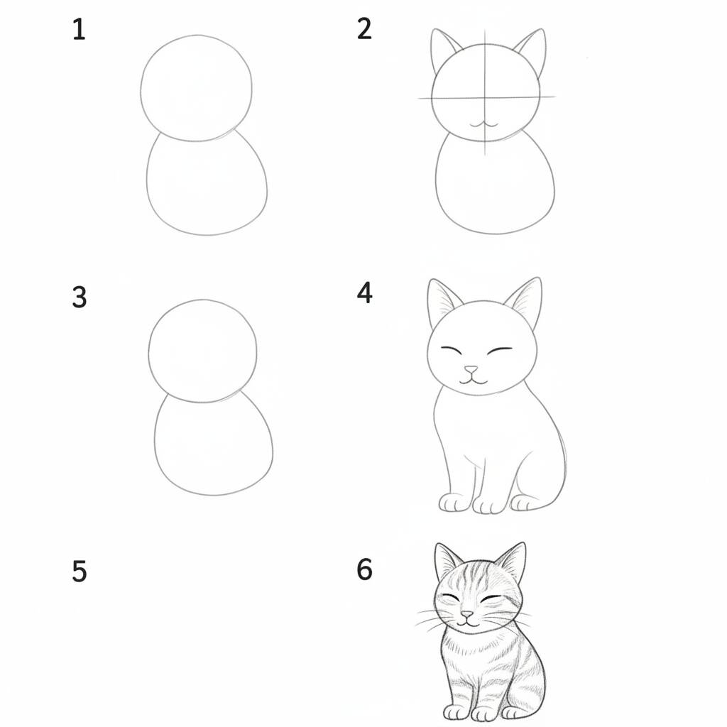 Desenho fácil de como desenhar um gato passo a passo