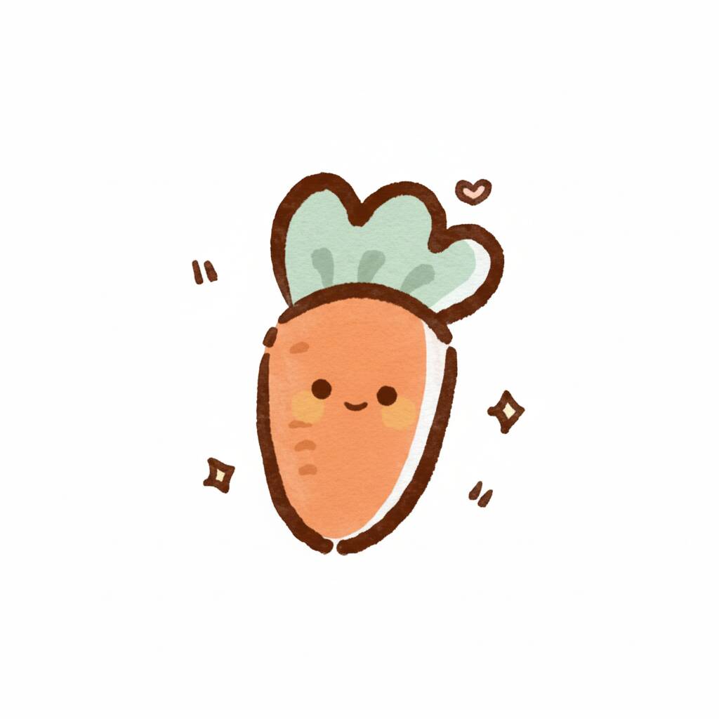 Desenho fofo de cenoura sorridente para desenhar