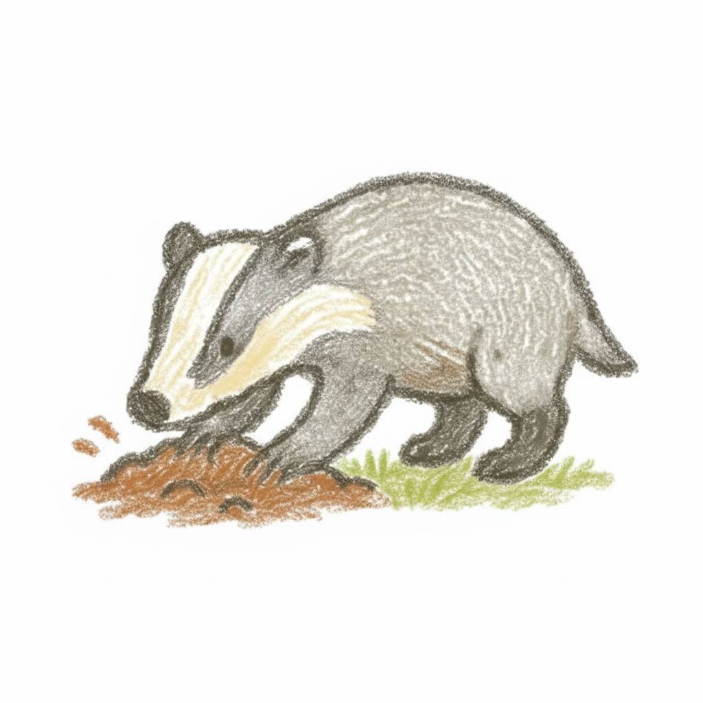 Desenho fofo de texugo para colorir