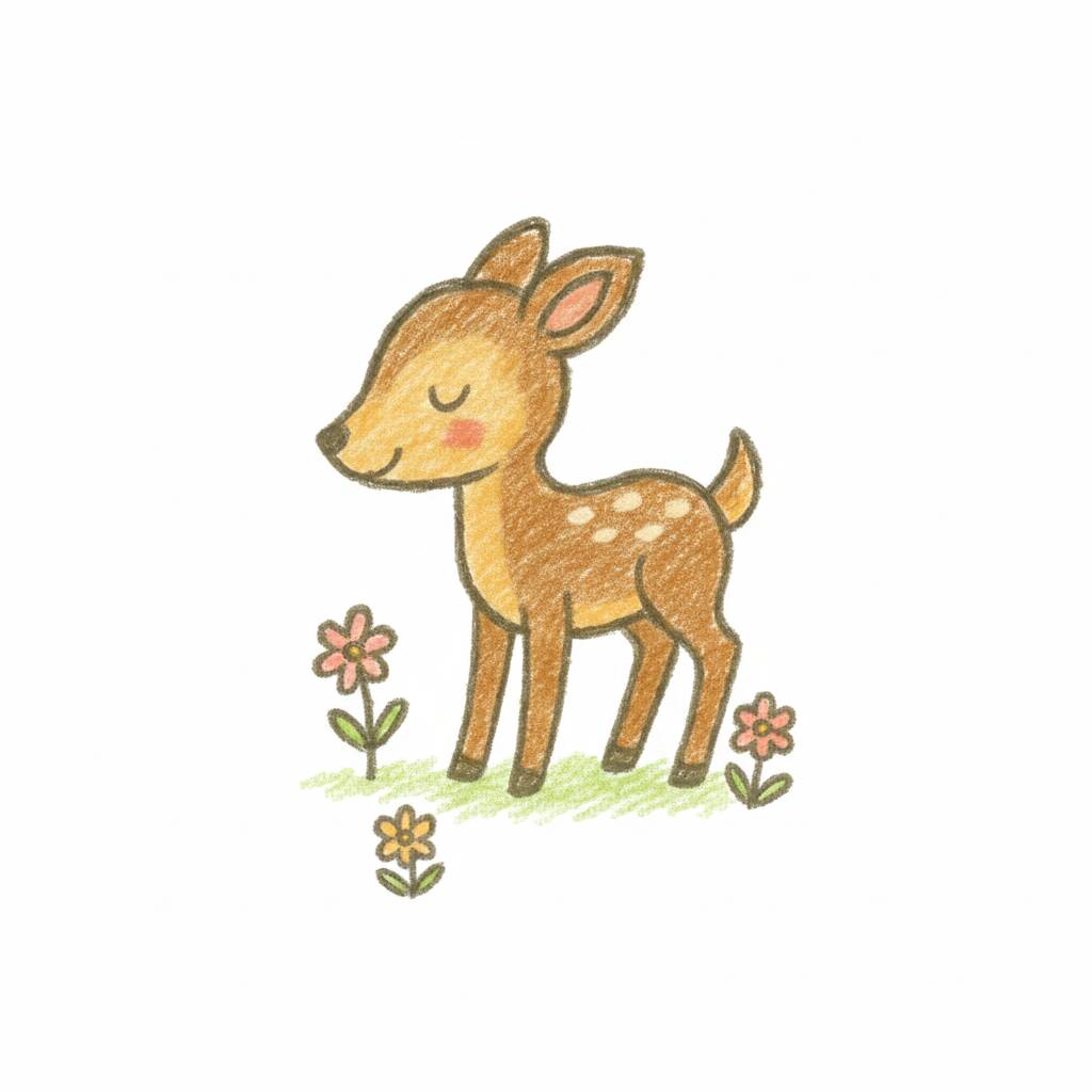 Desenhos Fofos de Animais: desenho de cervo para desenhar