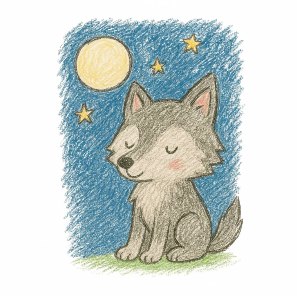 Desenhos Fofos de Animais: desenho de lobo para desenhar