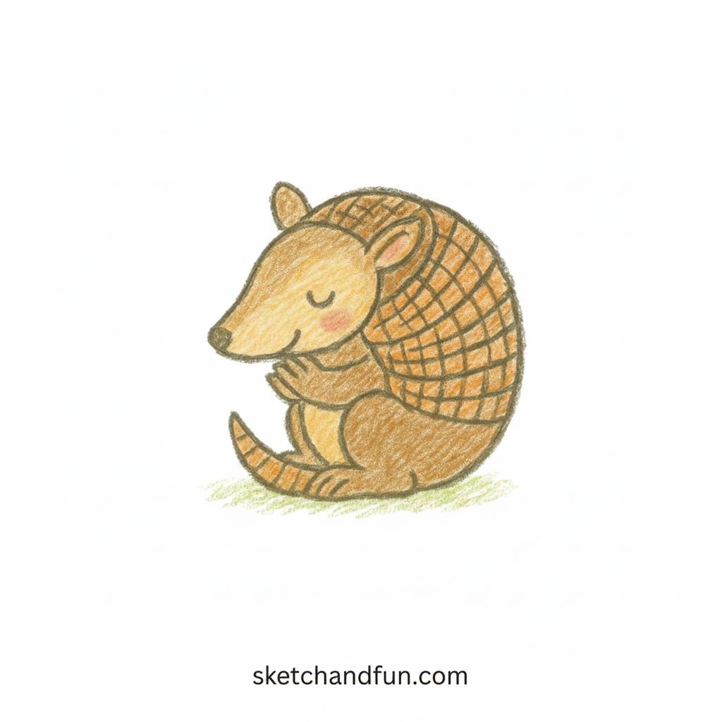 Desenhos Fofos de Animais: desenho de tatu para desenhar