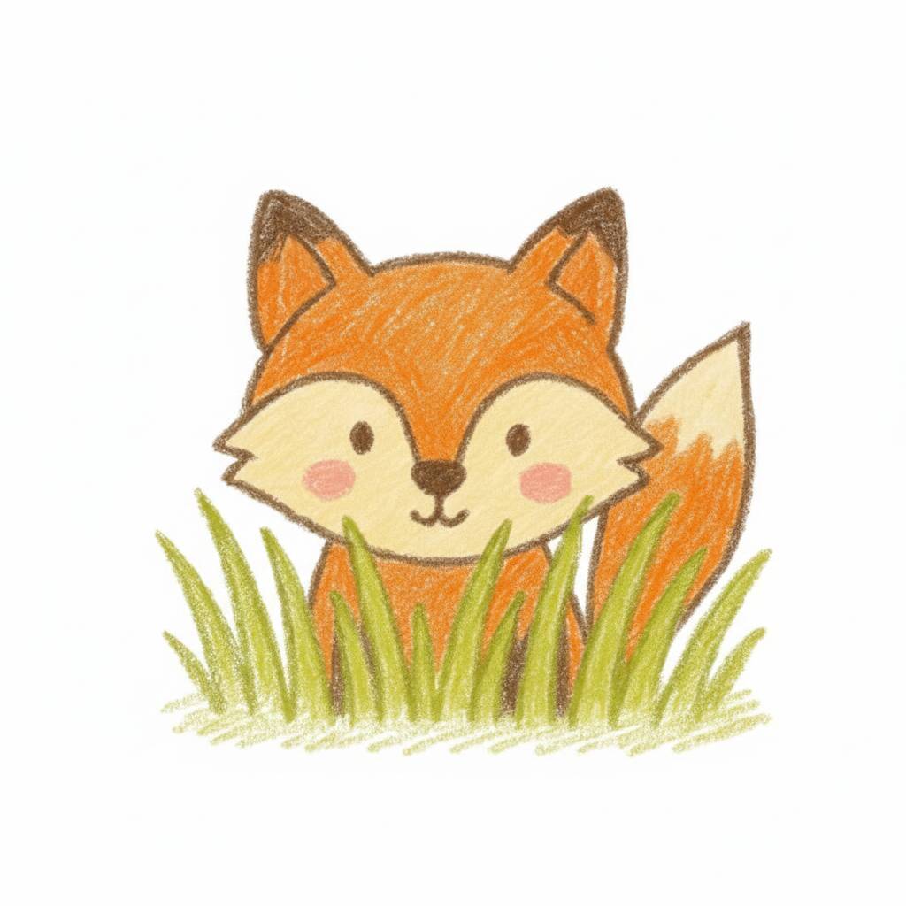 Cute Animal Drawings: easy Fox drawing to draw