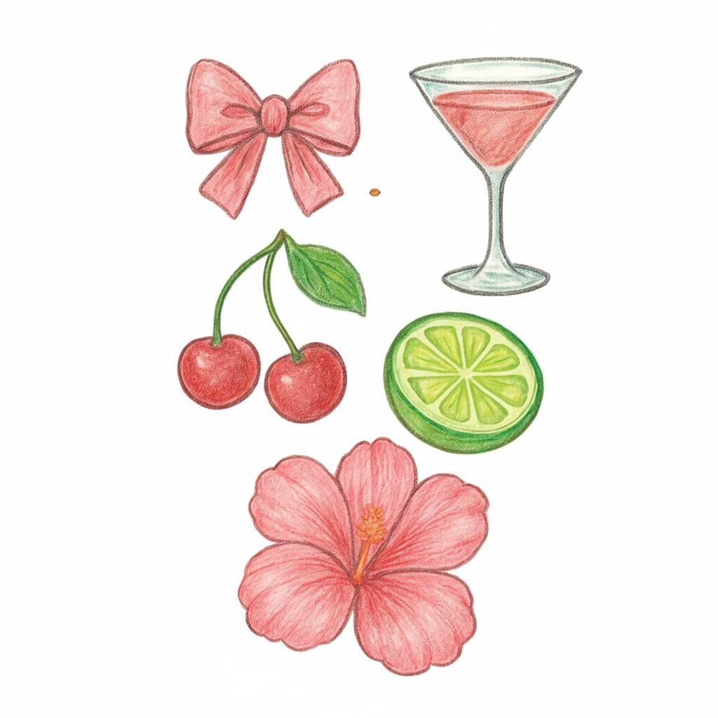 Desenhos de frutas e coquetéis coloridos para colorir