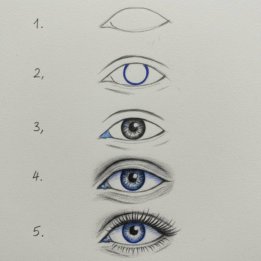Passo a passo para desenhar um olho com detalhes realistas