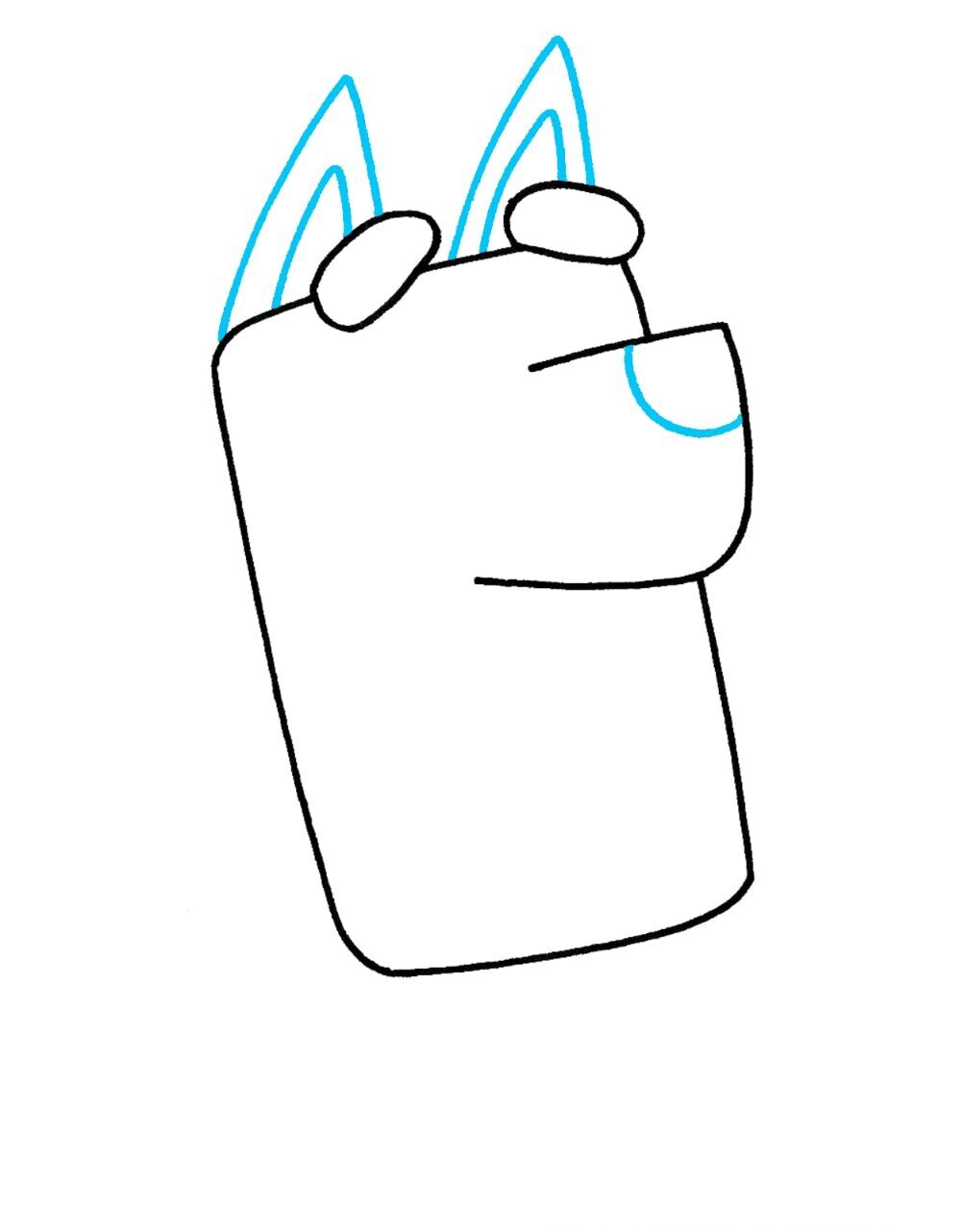 Como Desenhar a Bluey – Passo a Passo Fácil – Passo 3