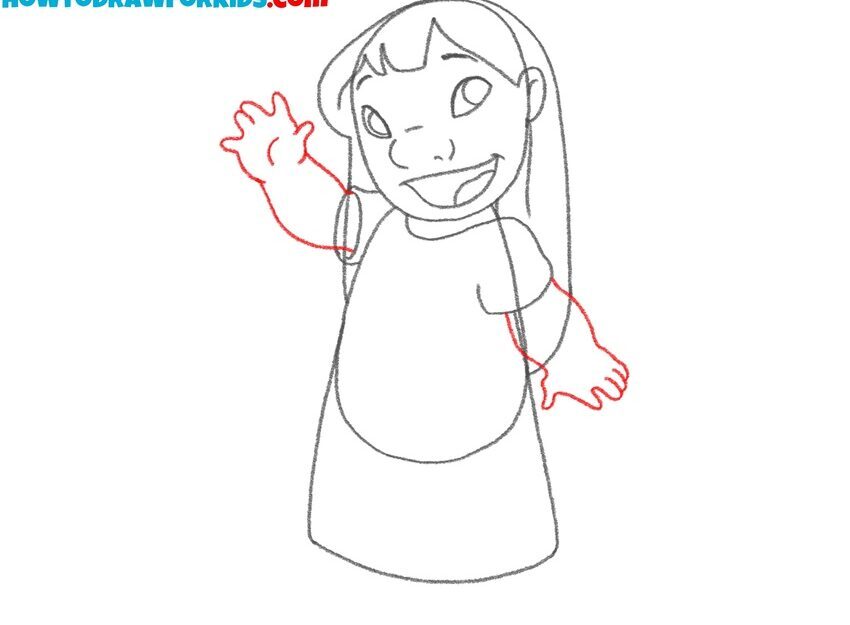 Como Desenhar a Lilo – Passo a Passo Fácil – Passo 6