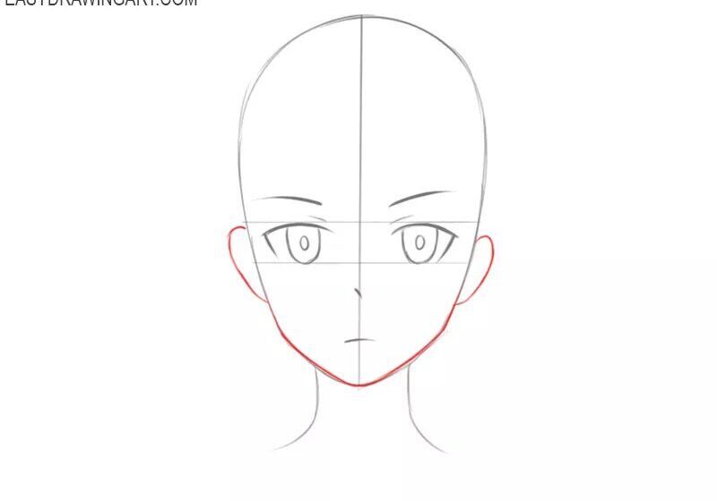 Como Desenhar Anime (cabeça)- Tutorial de Desenho Passo a Passo – Passo 4