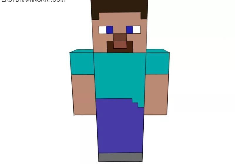 How to Draw Minecraft (Steve) – Step by Step Drawing Tutorial – Final Result
