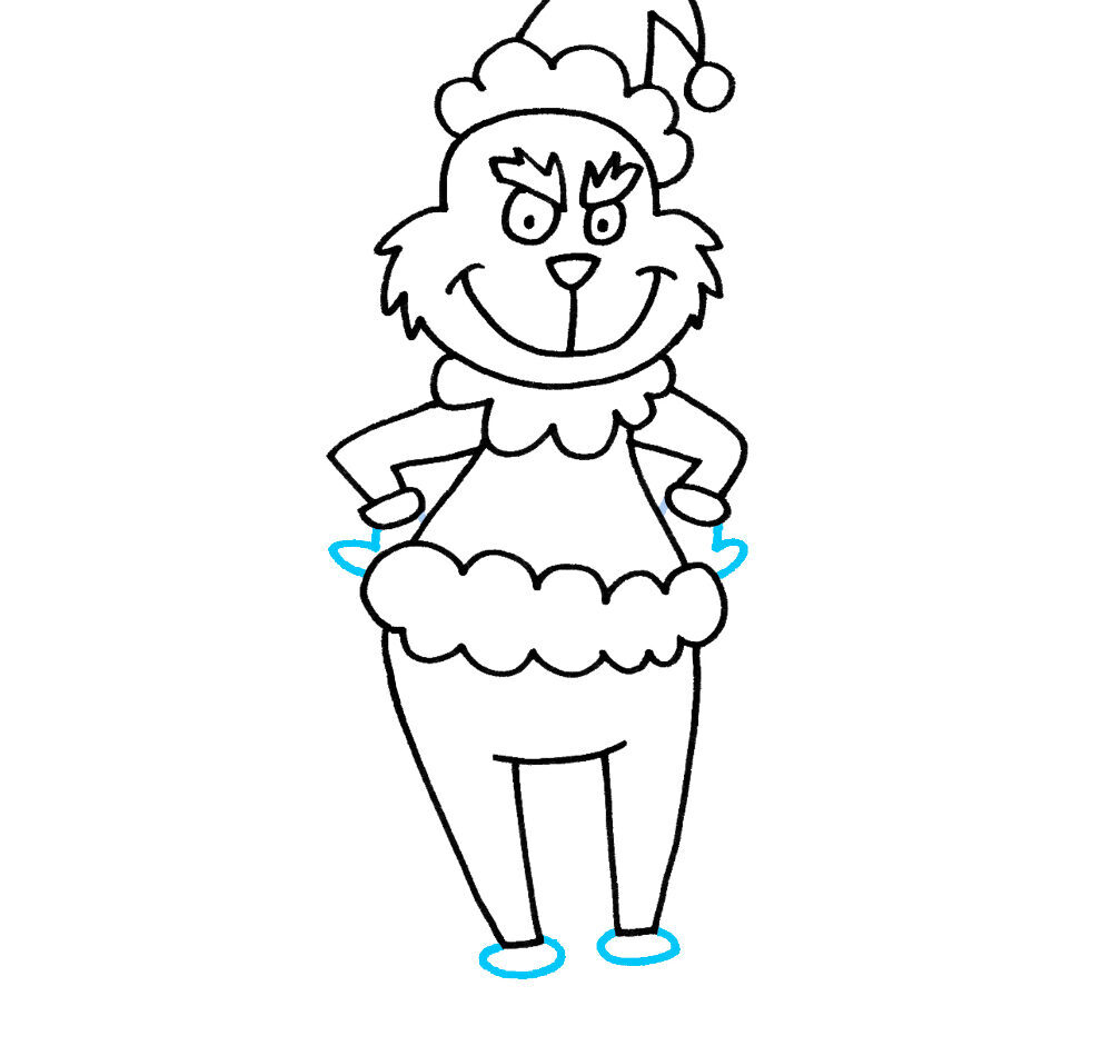 Como Desenhar o Grinch – Passo a Passo Fácil – Passo 7