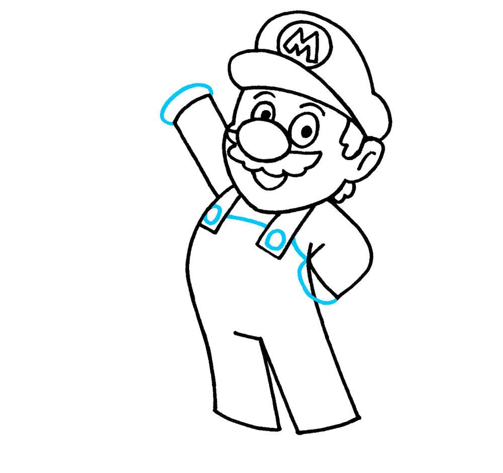 Como Desenhar o Mario – Passo a Passo Fácil – Passo 7
