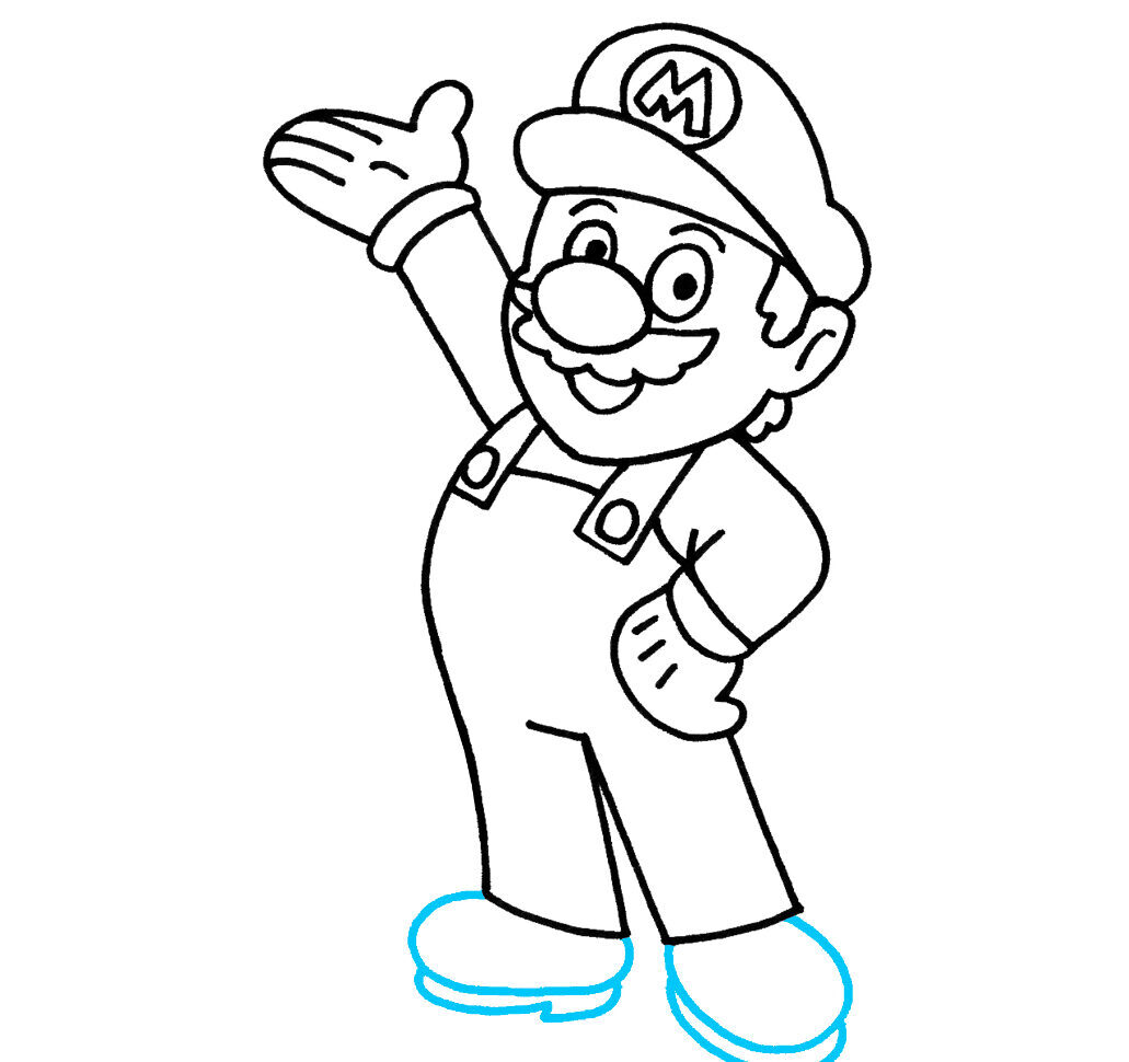 Como Desenhar o Mario – Passo a Passo Fácil – Passo 8