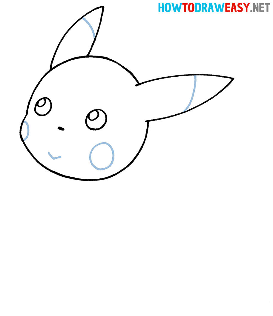 Como Desenhar o Pikachu – Tutorial de desenho Passo a Passo – Passo 3