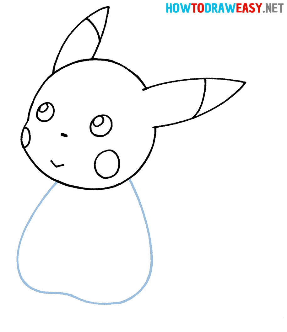 Como Desenhar o Pikachu – Tutorial de desenho Passo a Passo – Passo 4