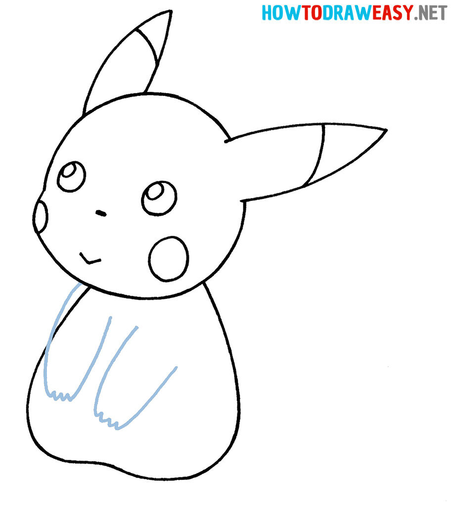 Como Desenhar o Pikachu – Tutorial de desenho Passo a Passo – Passo 5