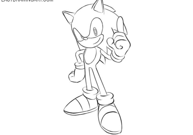 Como Desenhar o Sonic the Hedgehog – Tutorial de Desenho Passo a Passo – Passo 10