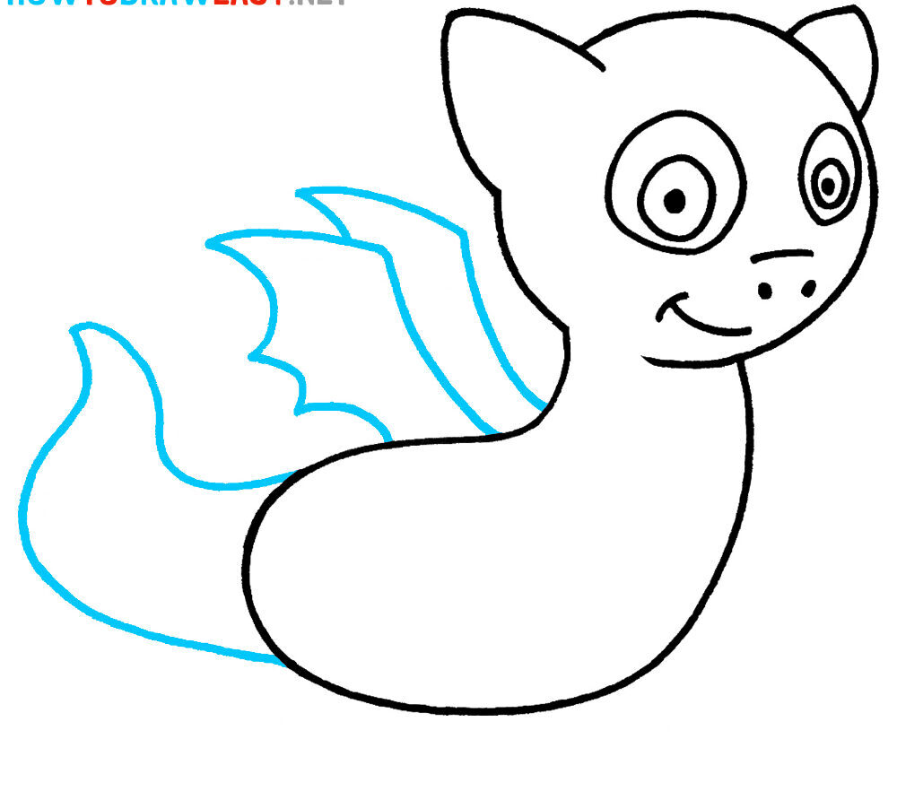 Como Desenhar um Dragão Fácil – Passo a Passo – Passo 4