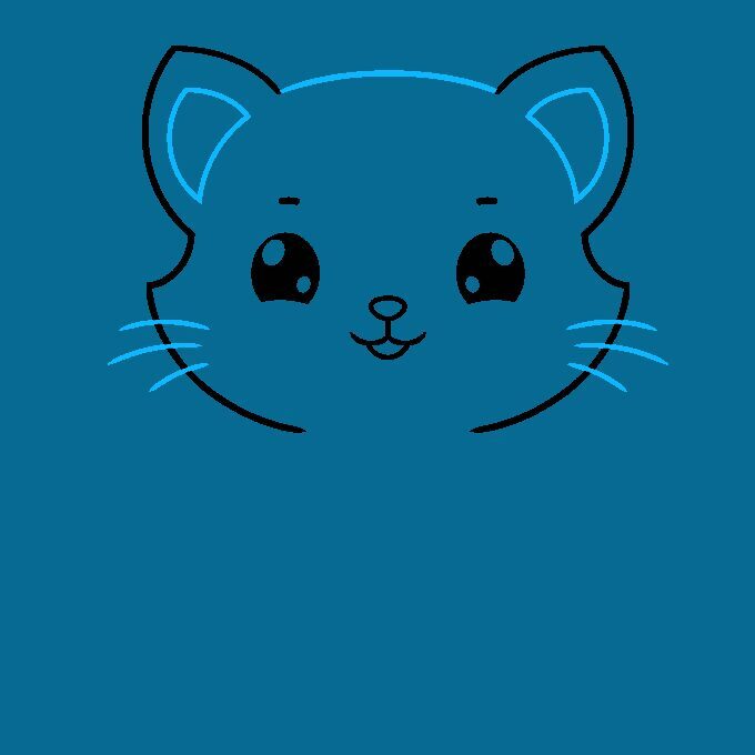 Cómo dibujar un lindo gato paso a paso – Paso 4