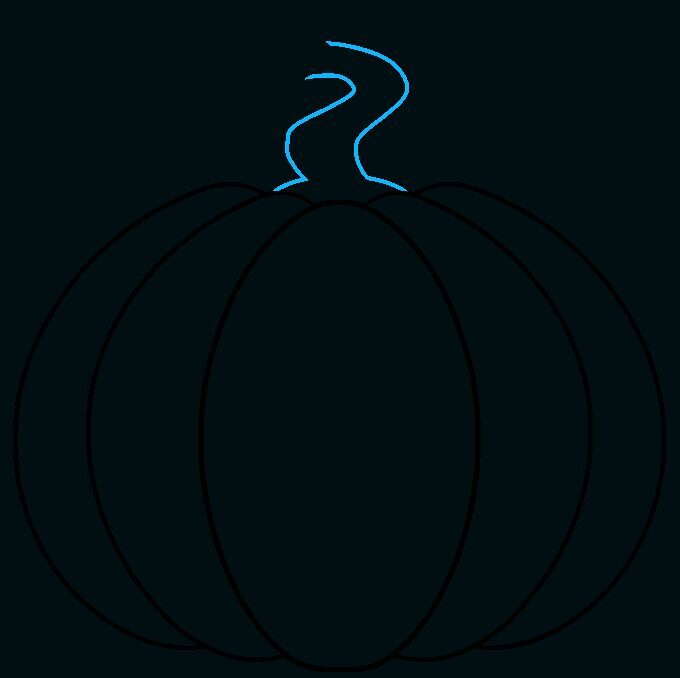 Como Desenhar uma Abóbora Passo a Passo – Passo 3