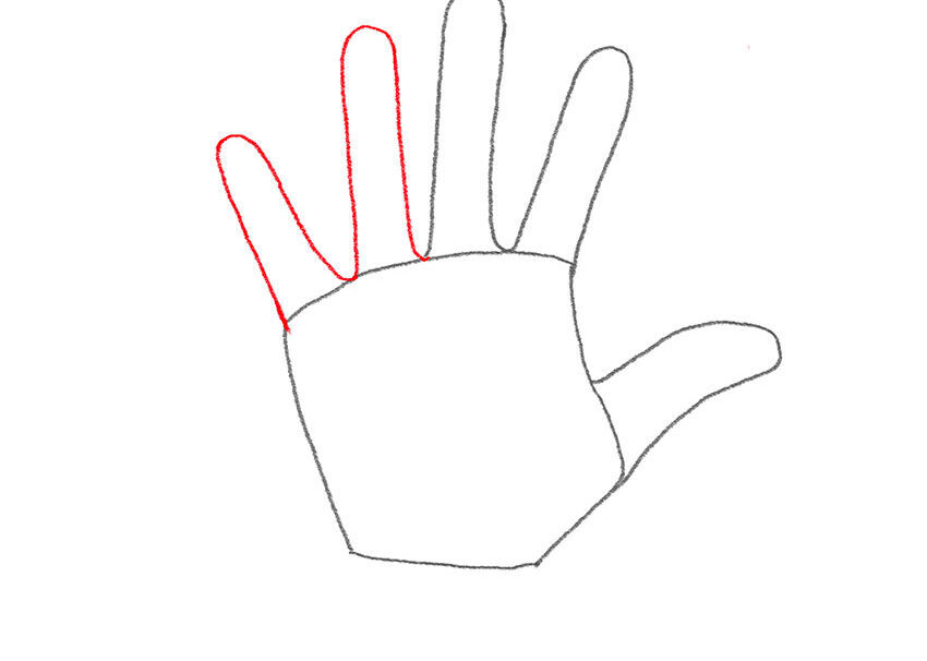 How to Draw a Hand – Step by Step Drawing Tutorial – Step 4