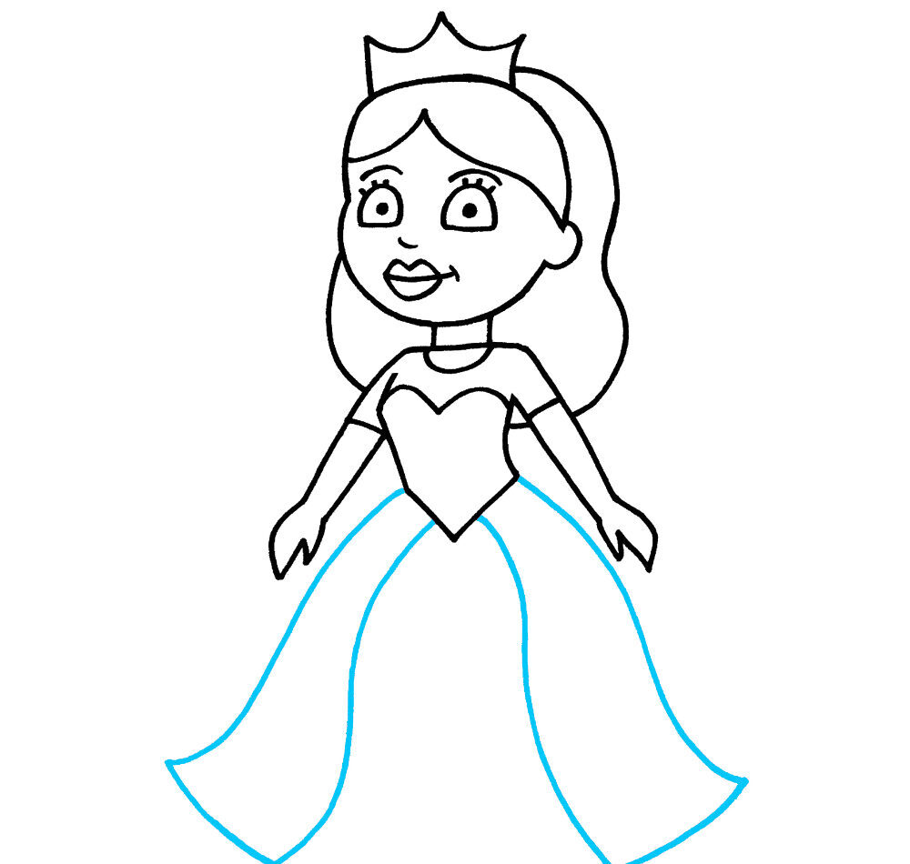 Como Desenhar uma Princesa – Passo a Passo – Passo 7